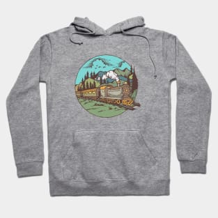 Train Western Landscape Kids Tshirt Hoodie